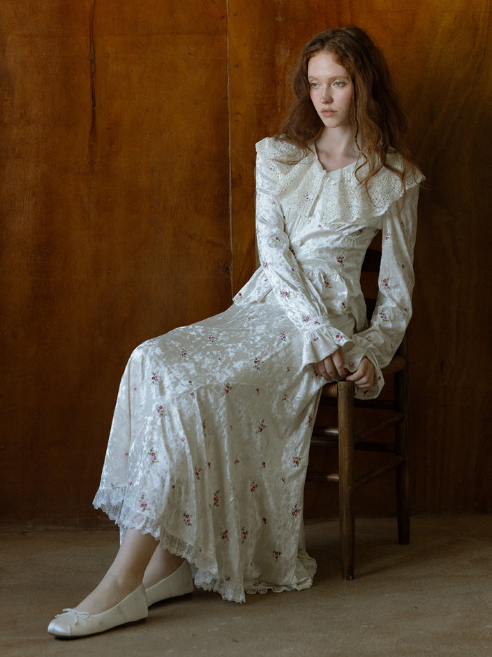 Vintage Floral Velvet Peplum Top