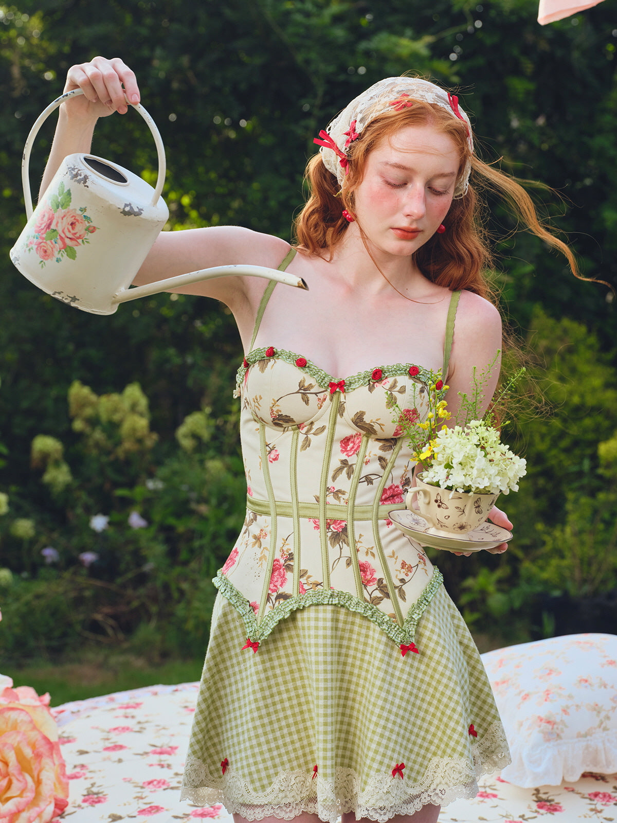 Cottage Bloom Floral Corset Top