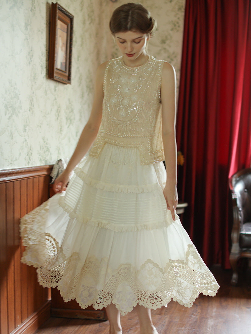 Olivia's Retro Flower Elegance Top