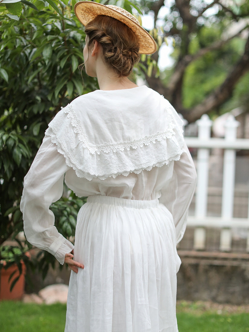 Lucy's Retro Floral Elegance Blouse