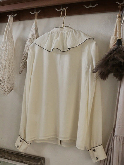 Timeless Ruffle Edge Vintage Blouse