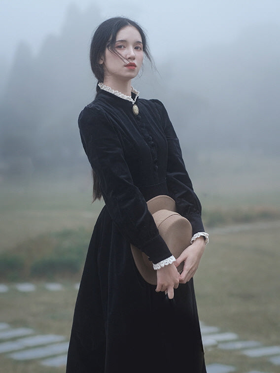 Enchanted Velvet Corduroy Victorian Dress