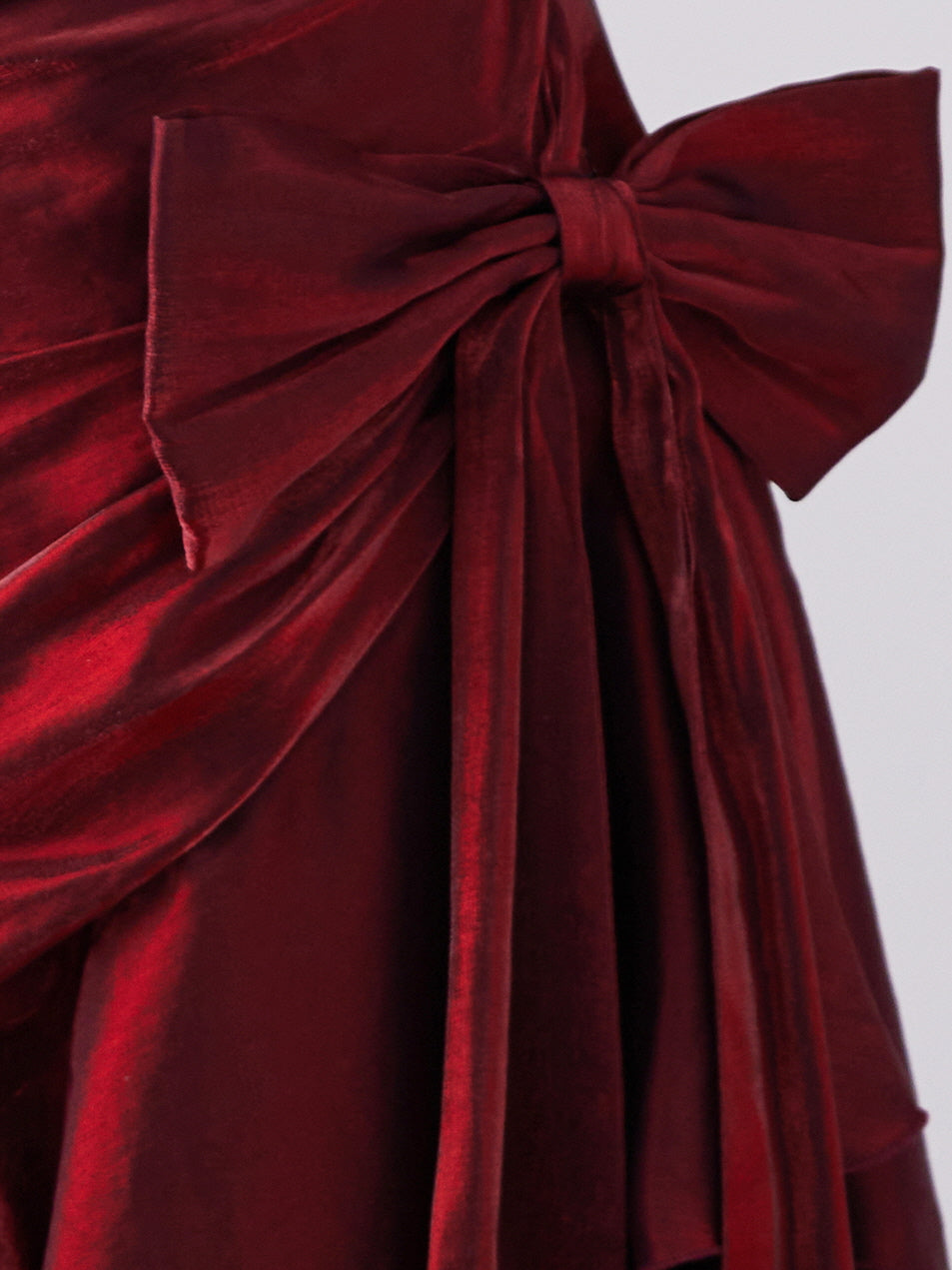 Crimson Elegance Mermaid Bow Dress