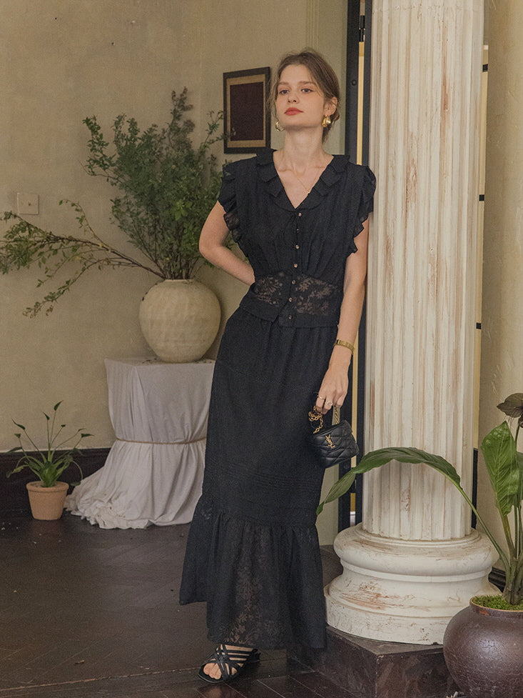 Lila's Midnight Bloom Blouse