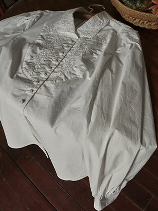 Embroidered Victorian Cotton Blouse