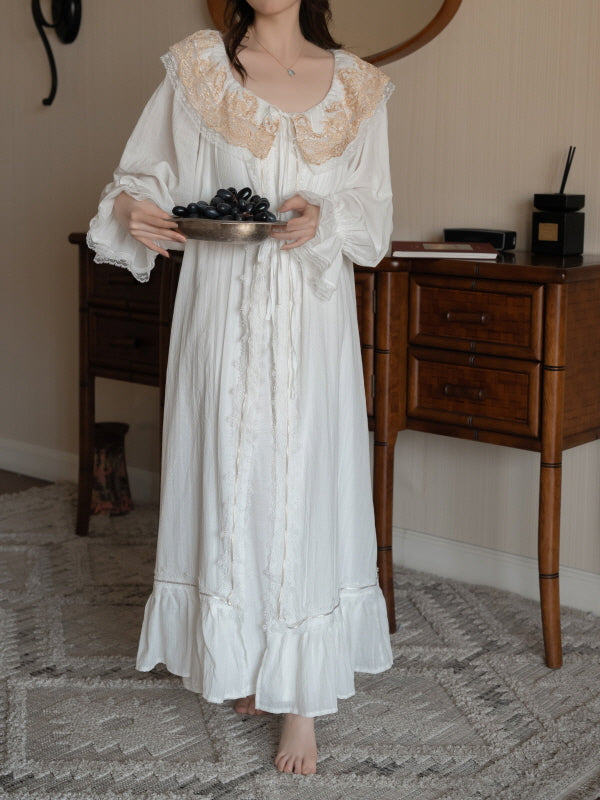 Golden Orchard Two-Piece Lace Loungewear Set