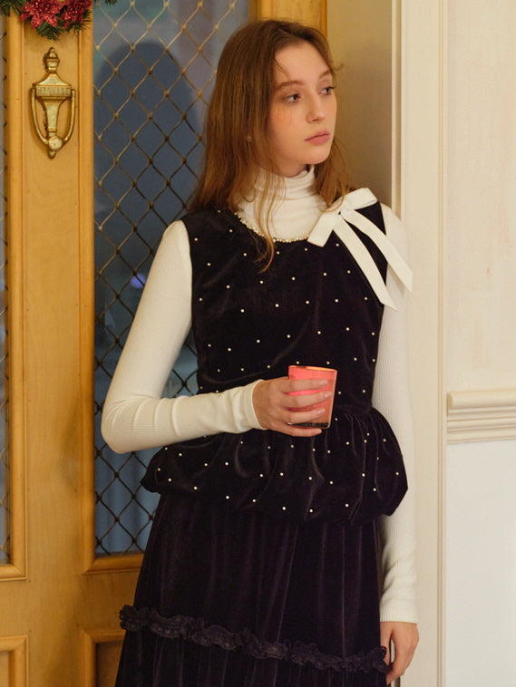 Midnight Velvet Tiered Skirt