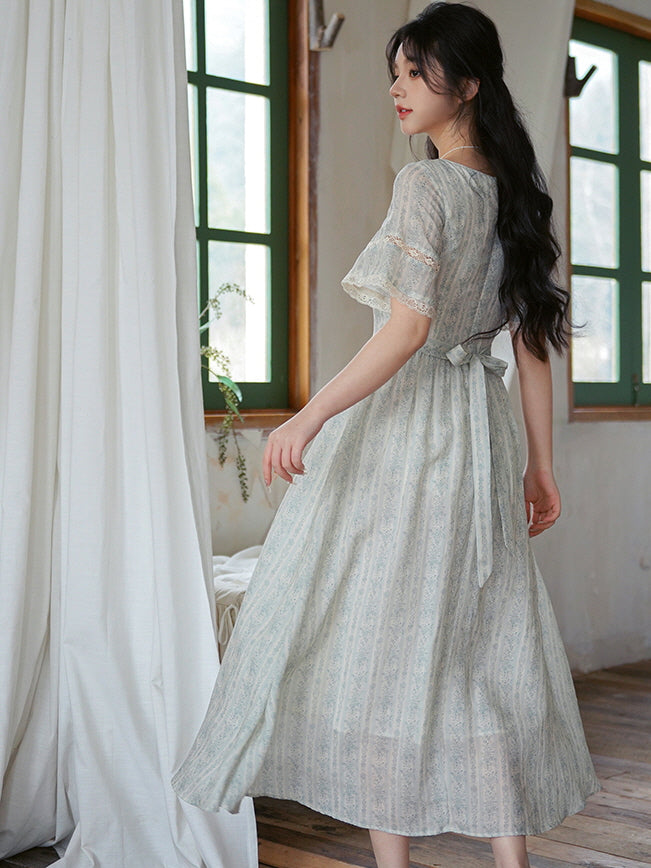 Emily's Sky Blue Floral Print Dress