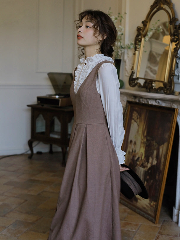 Vintage Ruffle Accent Blouse