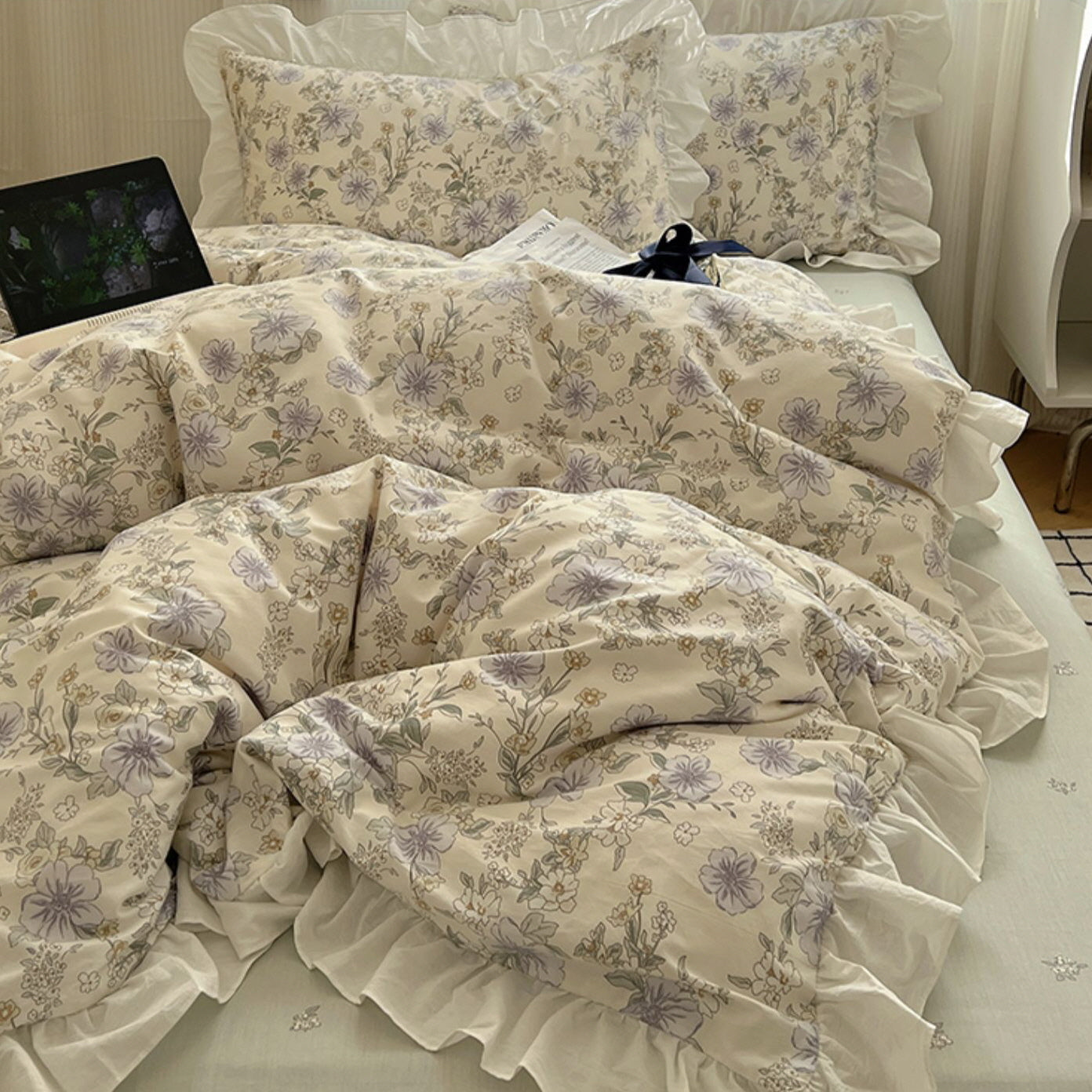 Cottage Style Cotton Floral Bedding Set