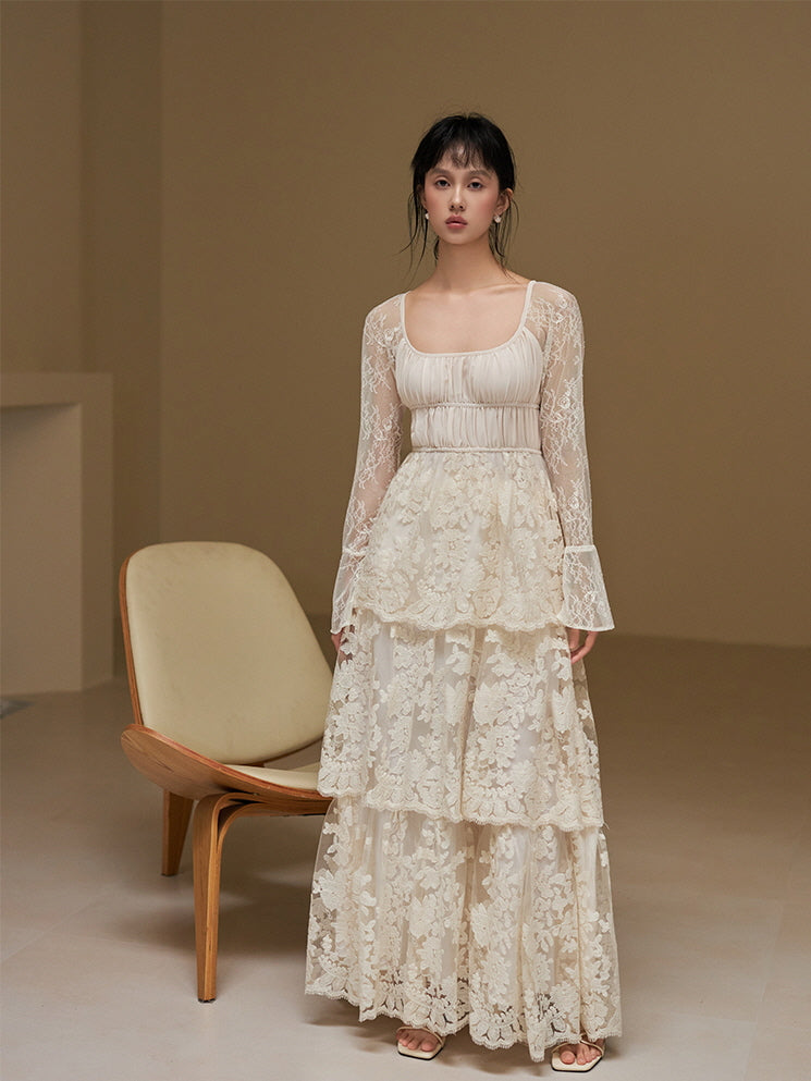 Ethereal Vintage Lace Princess Dress