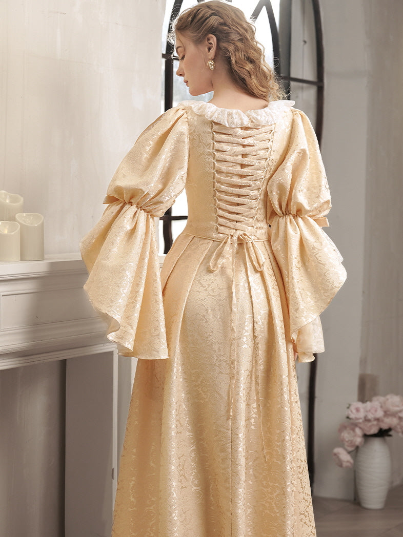 Soft Yellow Vintage Lace Princess Dress