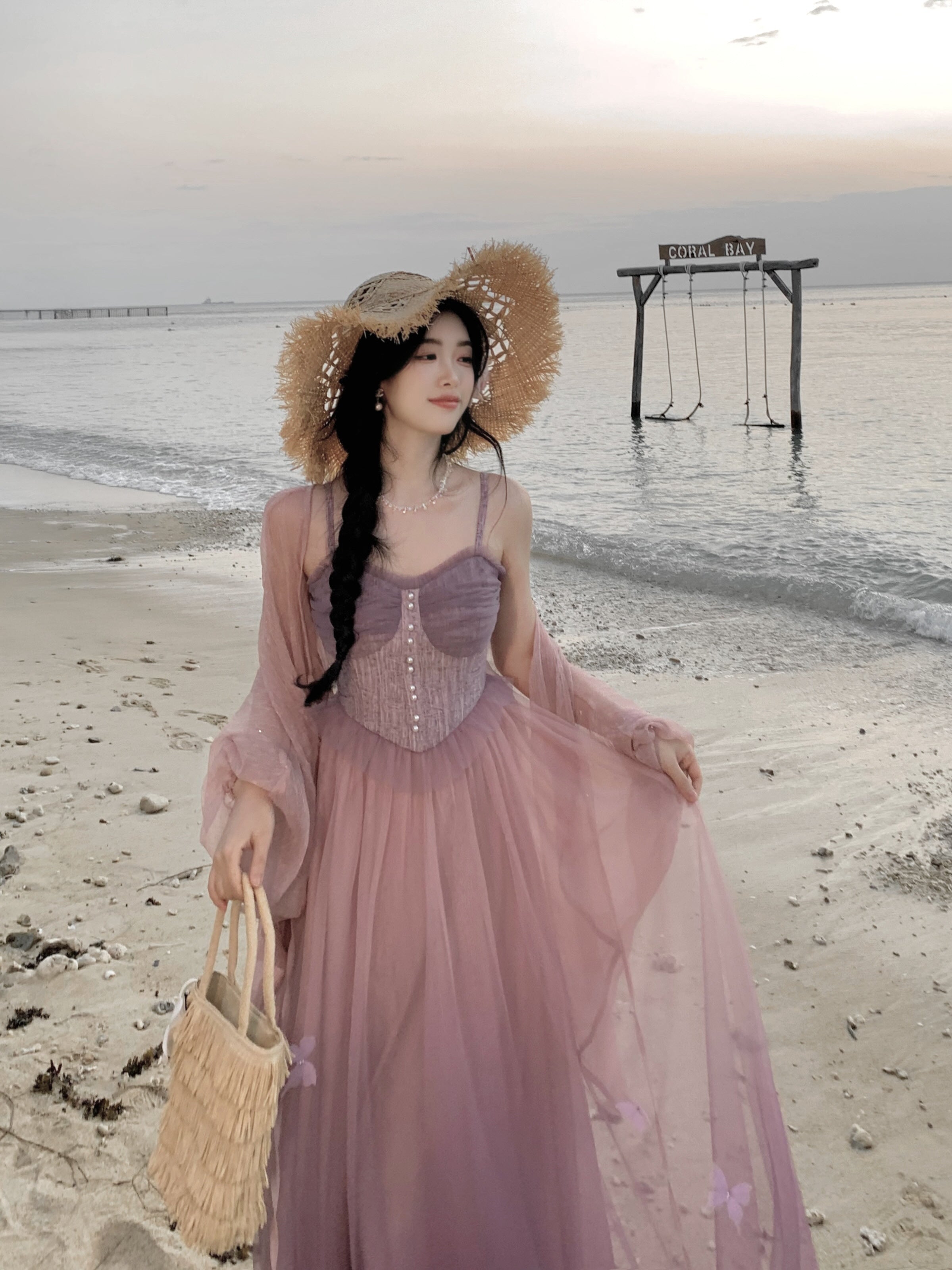 Ethereal Lavender Butterfly Dress