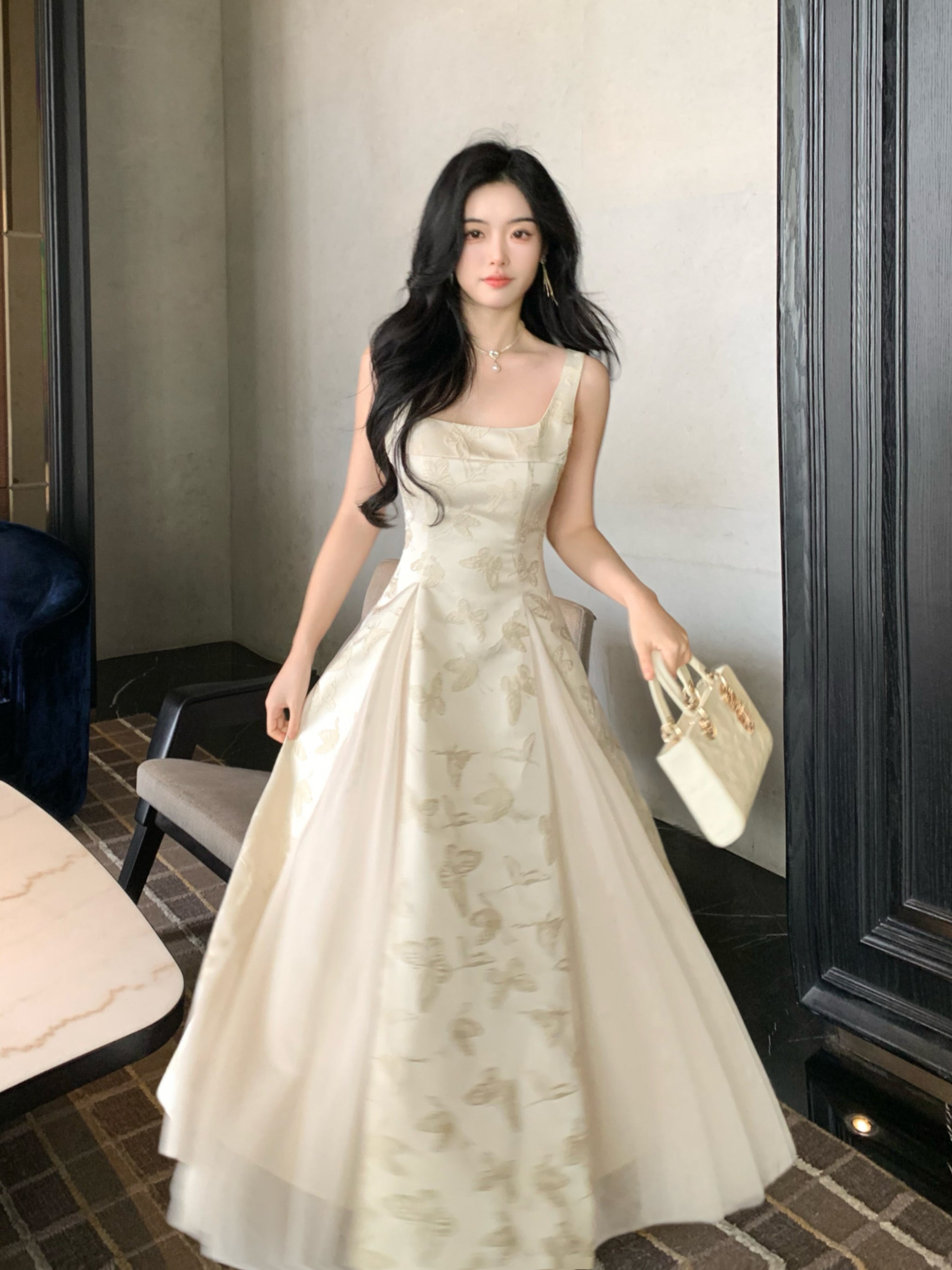 Ethereal Butterfly Embroidered Jacquard Dress Ethereal Butterfly Embroidered Jacquard Dress