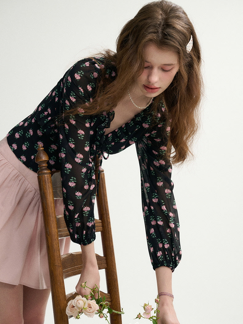 Midnight Rose Vintage Blouse