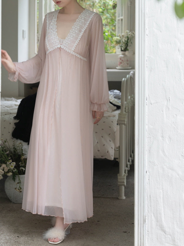 Ruffle-Trimmed Fairytale Nightgown Set