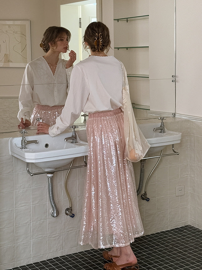 Moonlit Sparkle Sequin Tulle Skirt