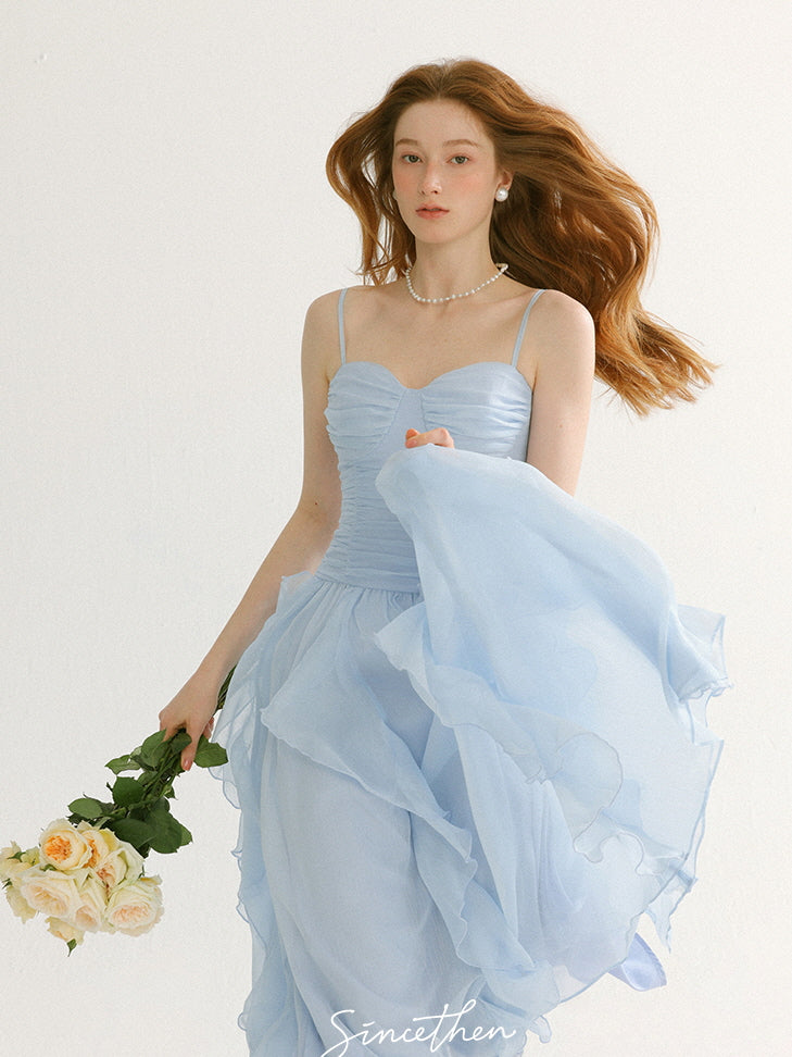 Fairy Whispers Light Blue Ruffle Dress