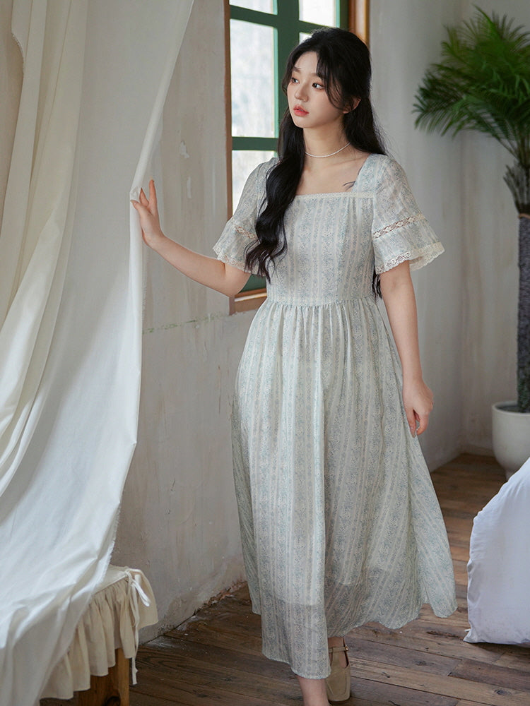 Emily's Sky Blue Floral Print Dress