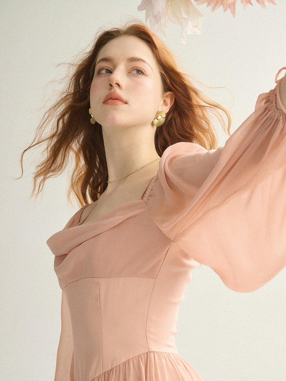 Enchanted Blush Off-Shoulder Gown