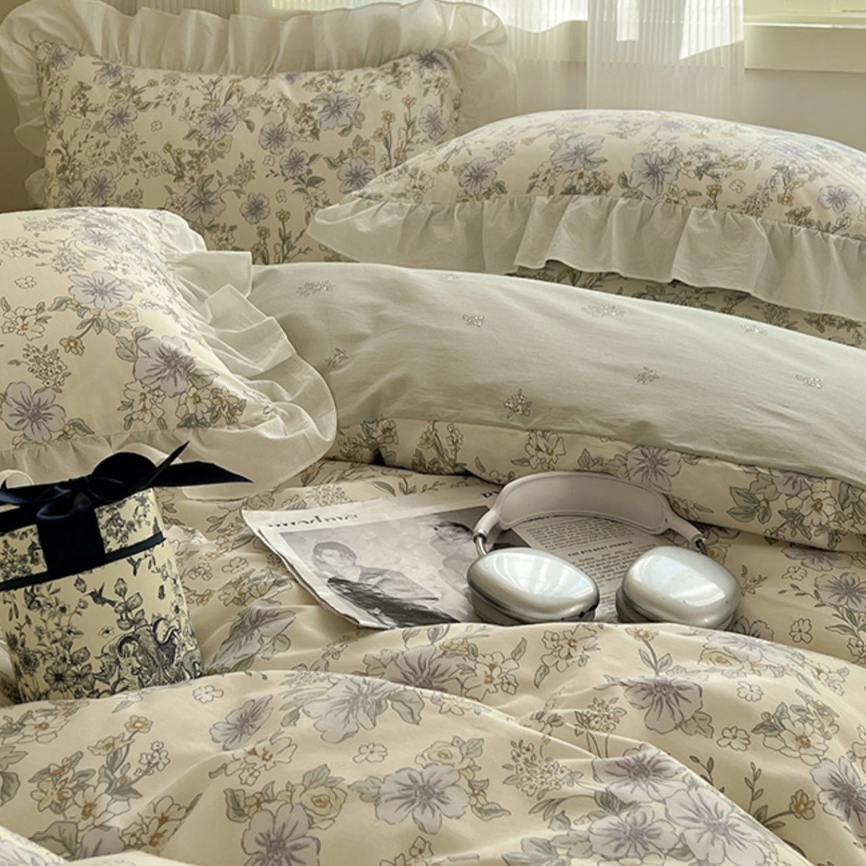Cottage Style Cotton Floral Bedding Set