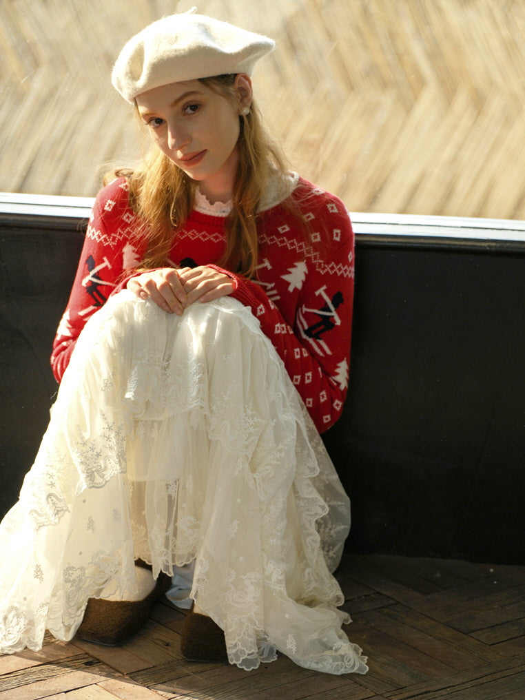 Enchanted Lace Tiered Maxi Skirt