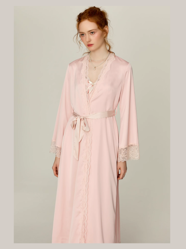 Blush Rose Garden Lace Nightgown Set