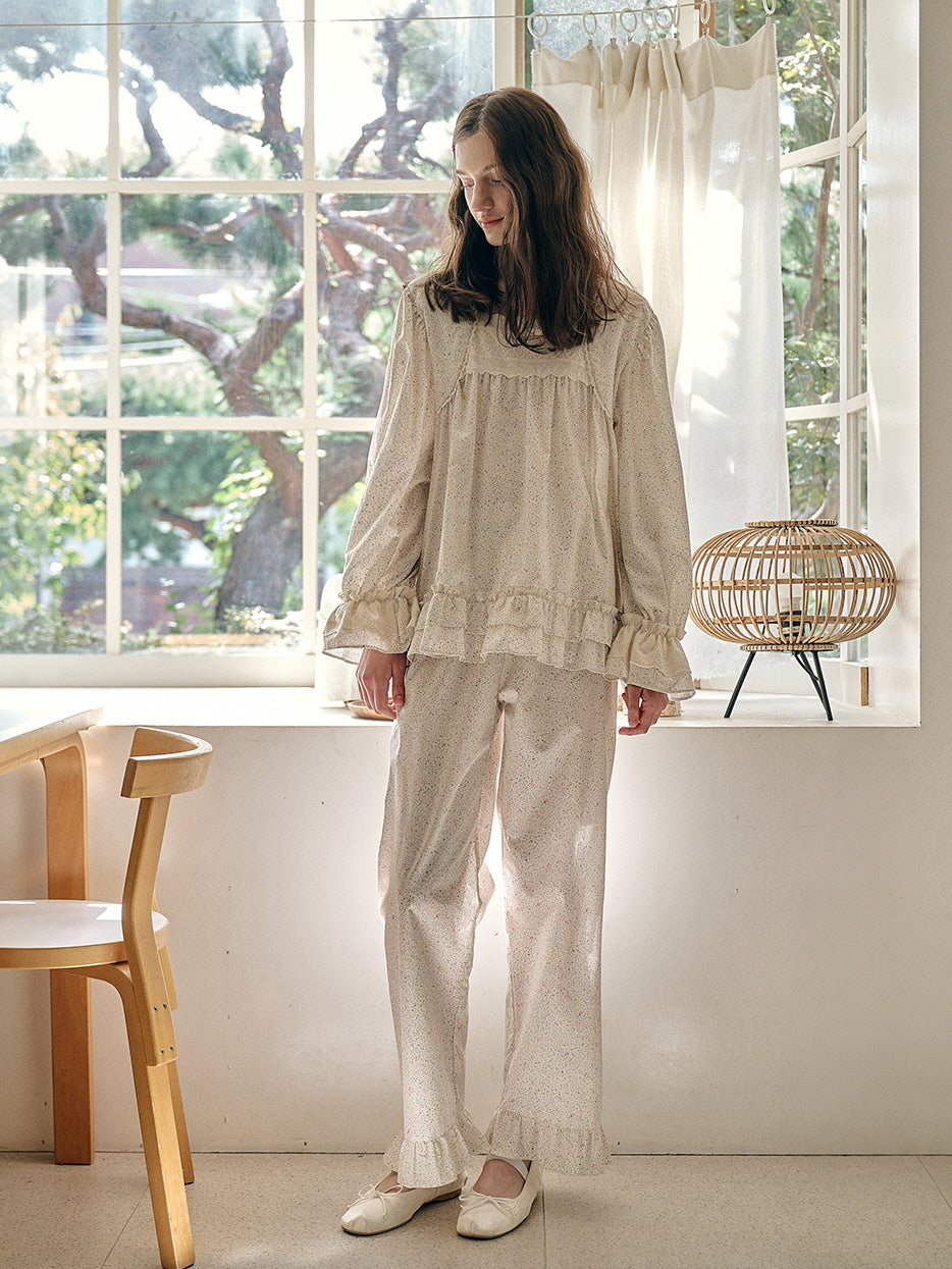 Vintage Floral Cotton Loungewear Set
