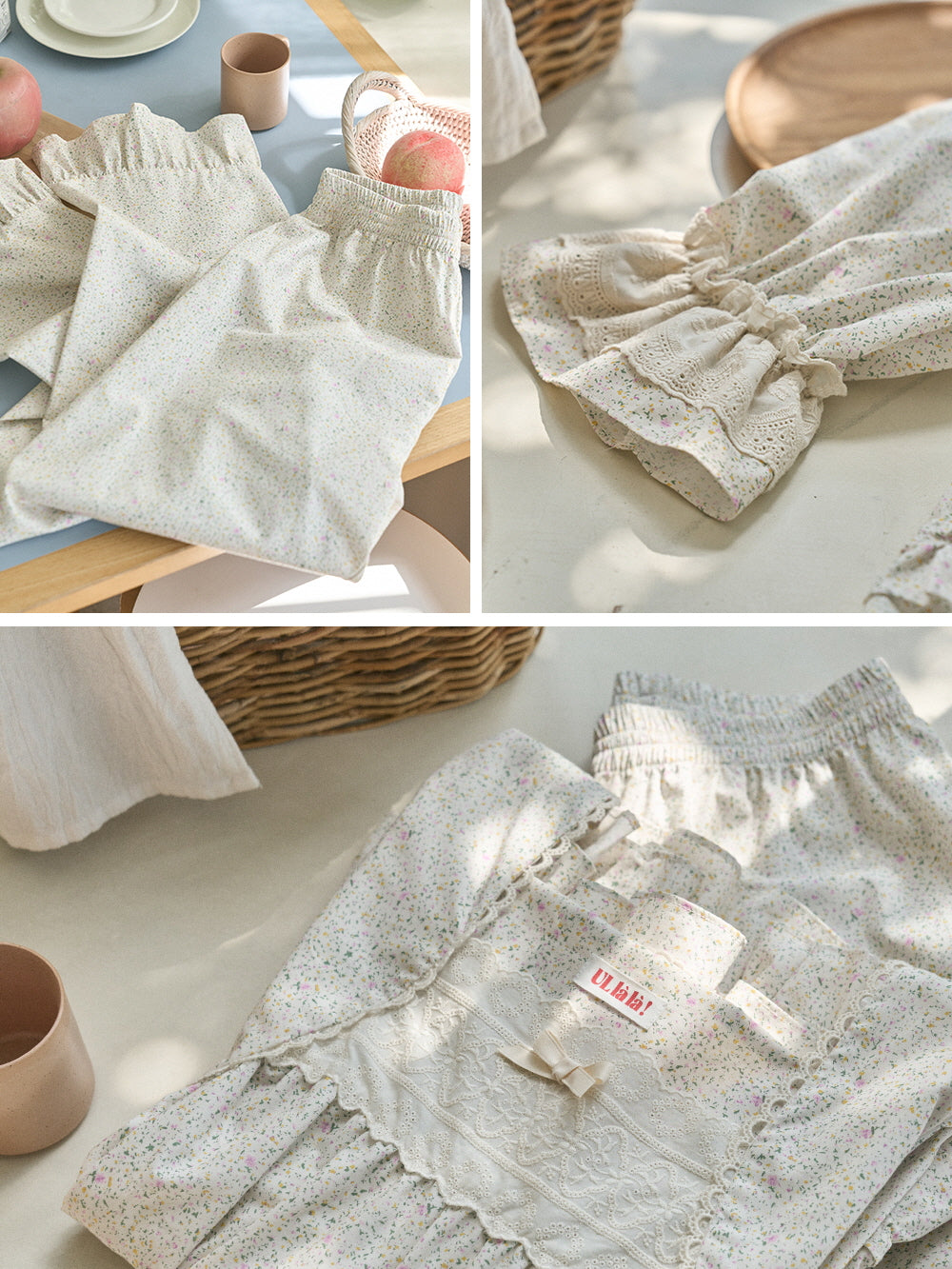 Vintage Floral Cotton Loungewear Set