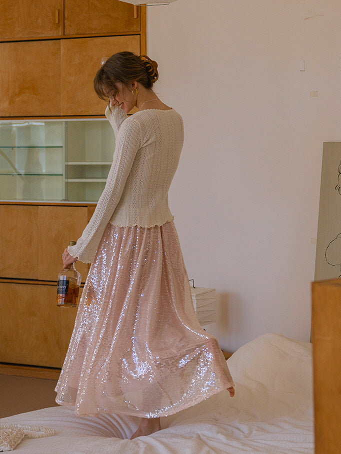 Moonlit Sparkle Sequin Tulle Skirt