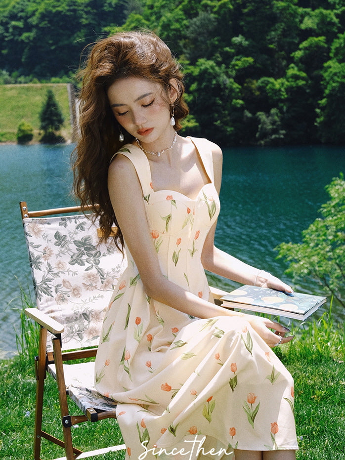 Ethereal Tulip Blossom Corset Dress