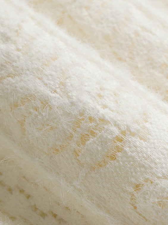 Romantic Pearl Button Knit Blouse