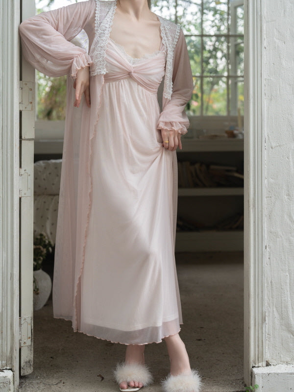 Ruffle-Trimmed Fairytale Nightgown Set