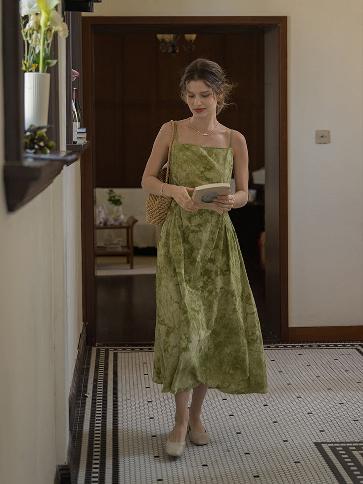 Olive Dream Linen Sundress