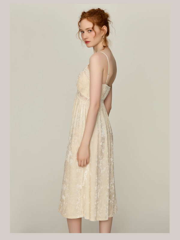 Ivory Velvet Garden Lace Nightgown Set