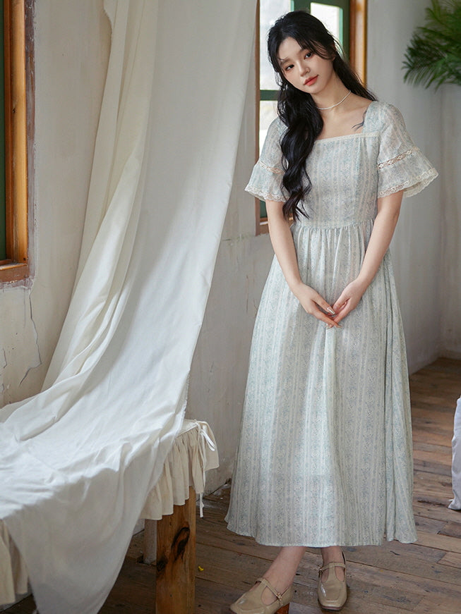 Emily's Sky Blue Floral Print Dress