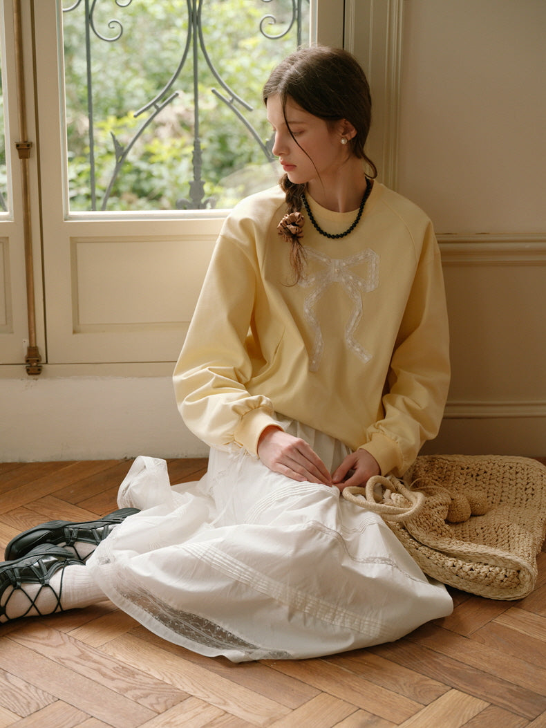 White Lace Trim Vintage Skirt