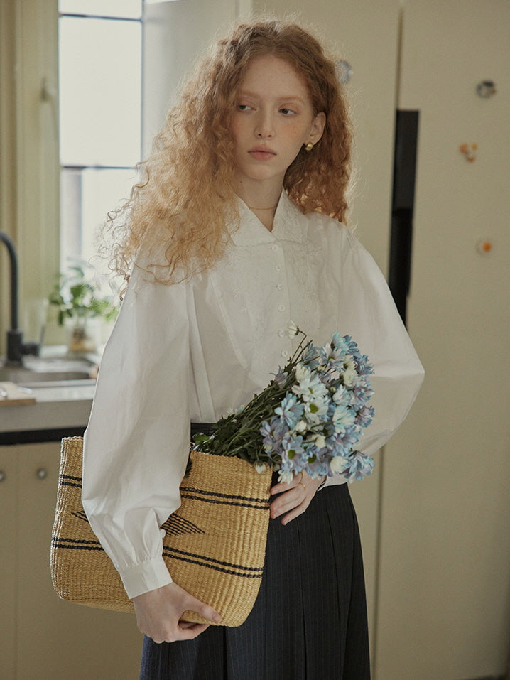 Embroidered Victorian Cotton Blouse