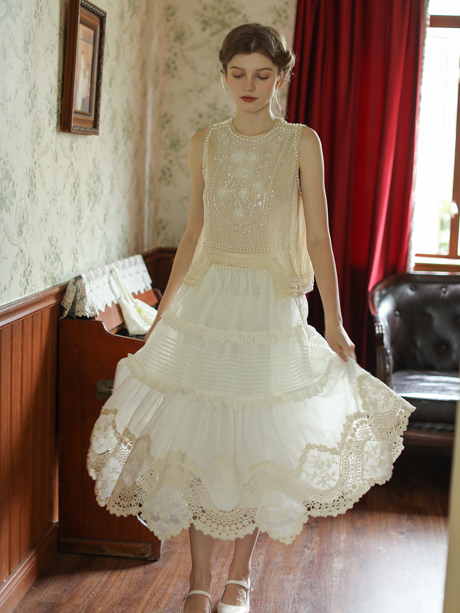 Olivia's Retro Flower Elegance Top