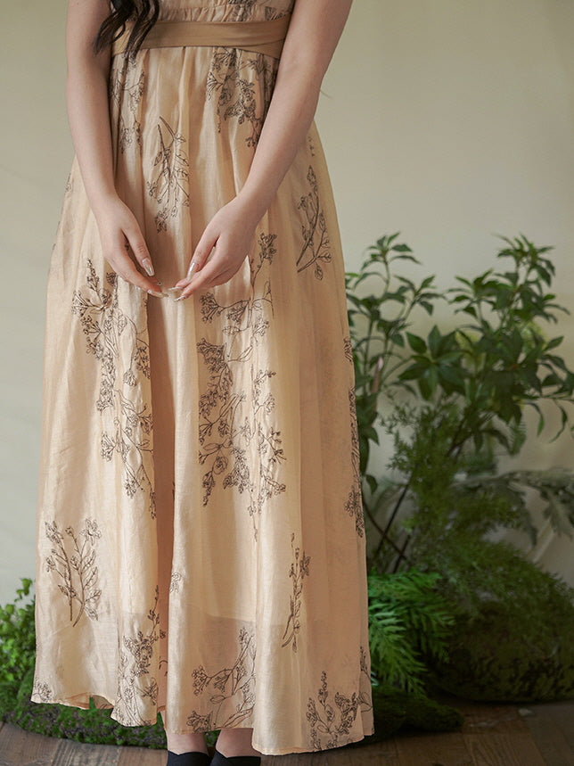 Golden Meadow Vintage Floral Dress