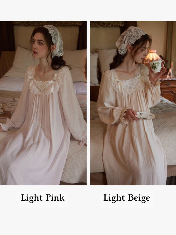 Moonlight Vintage Lace Long Nightgown