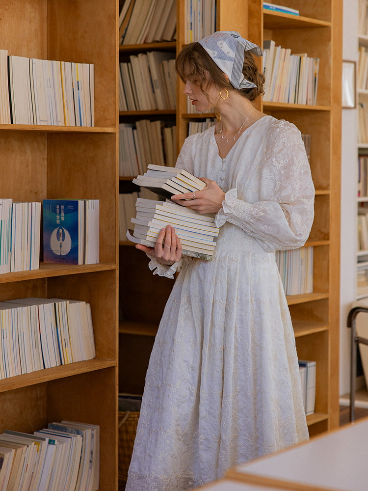 Vintage Embroidered Long Sleeve Dress