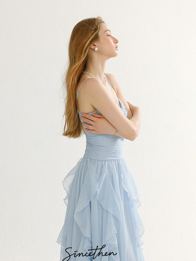 Fairy Whispers Light Blue Ruffle Dress