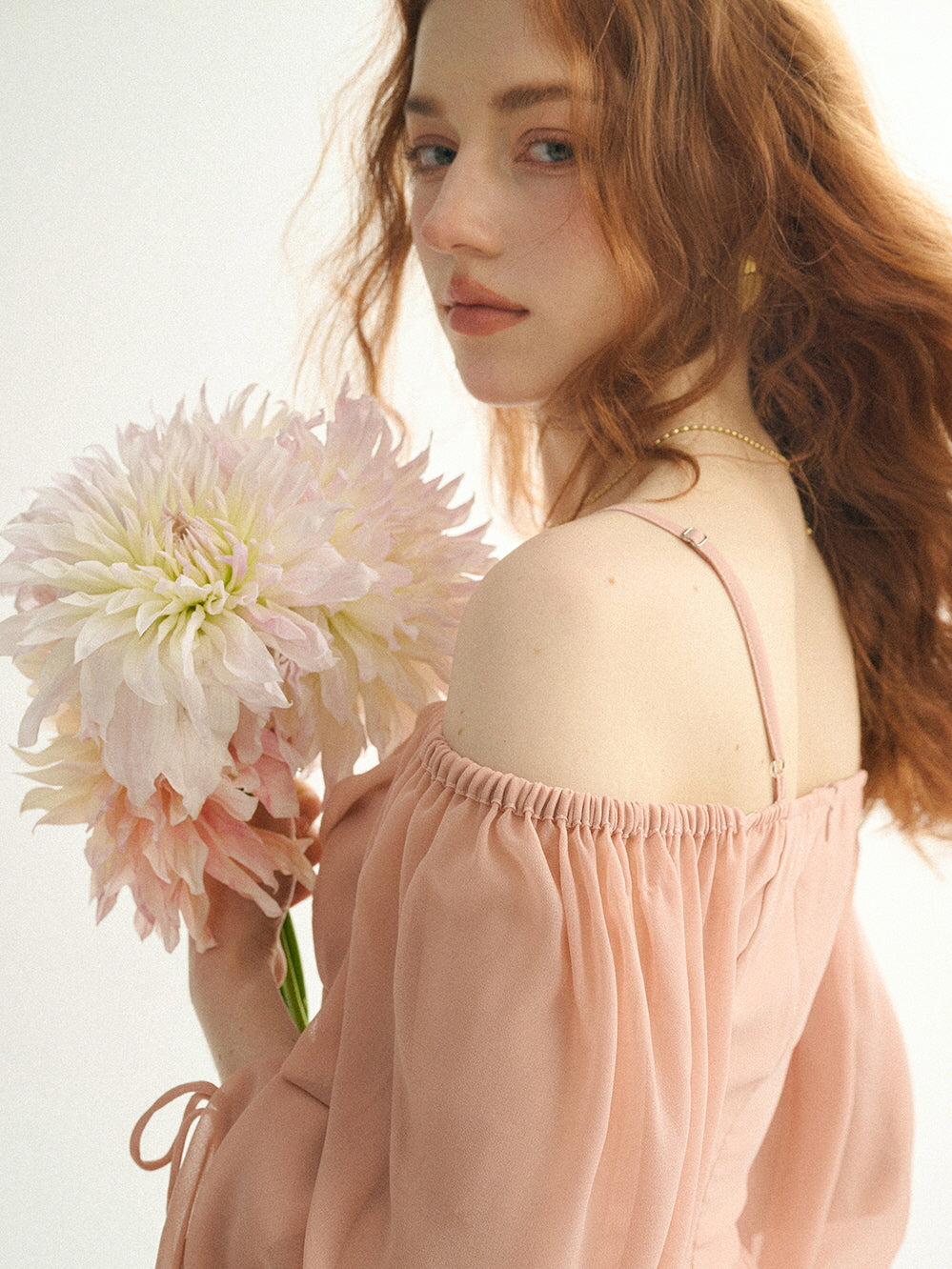 Enchanted Blush Off-Shoulder Gown