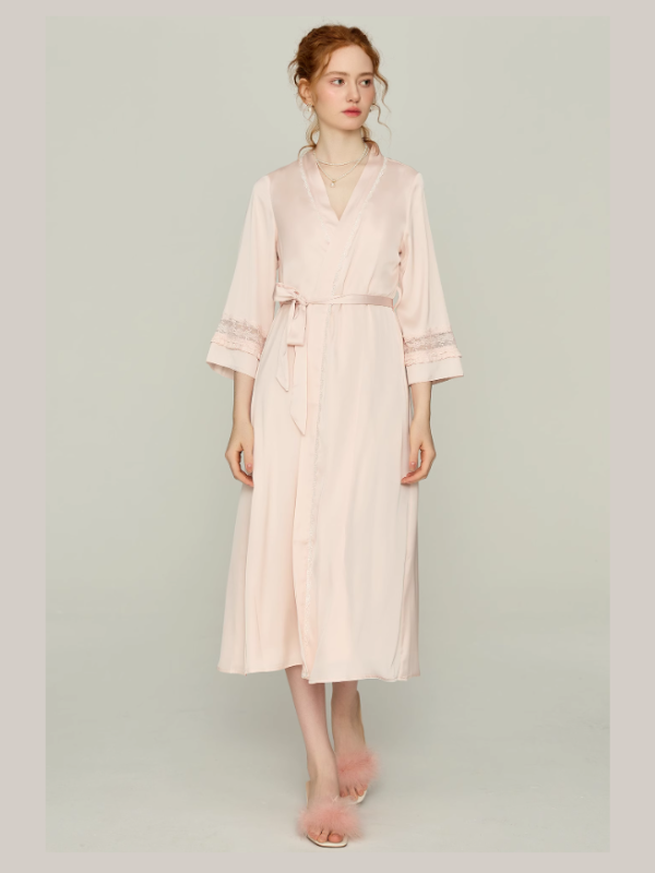 Rose Petal Bloom Lace Nightgown Set