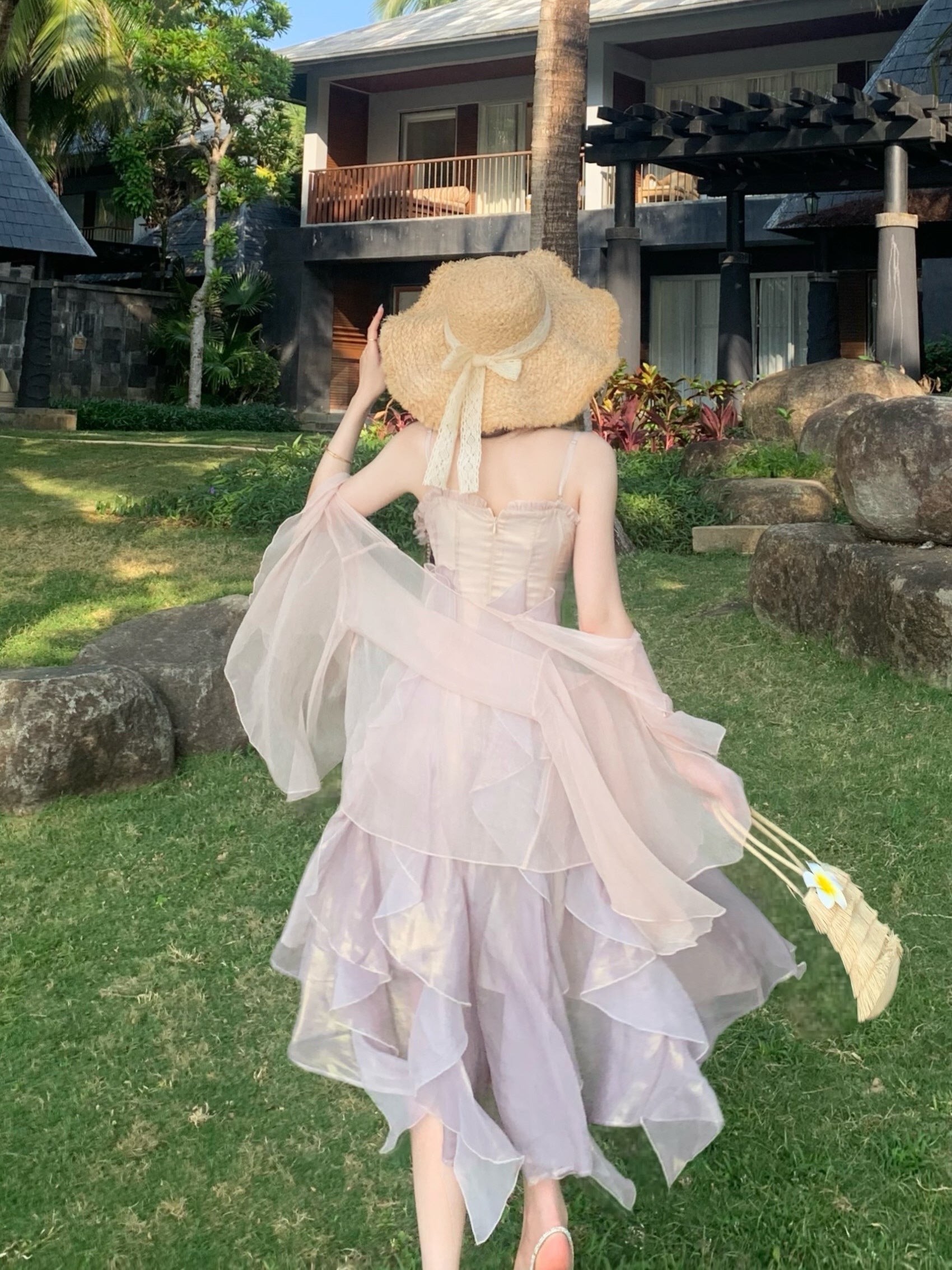 Enchanted Petal Ruffle Dress