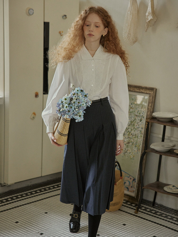 Embroidered Victorian Cotton Blouse