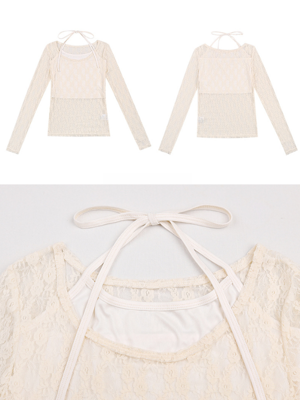 Delicate Lace Long-Sleeve Top