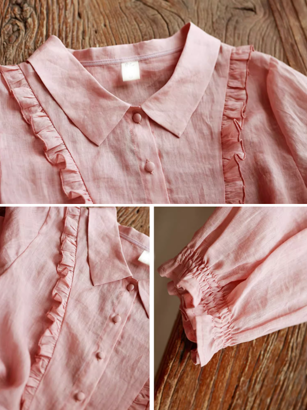 Spring Whisper Classic Pink Ramie Dress