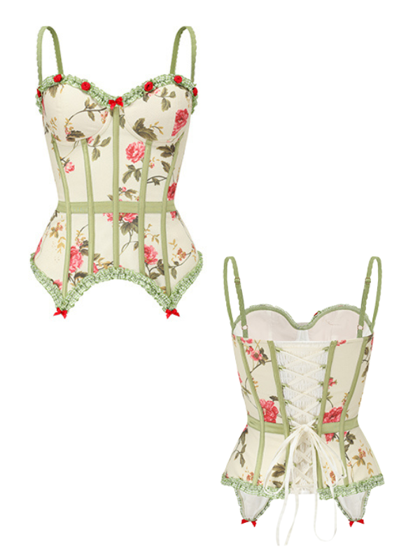 Cottage Bloom Floral Corset Top